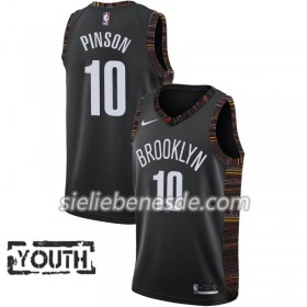Kinder NBA Brooklyn Nets Trikot Theo Pinson 10 2018-19 Nike City Edition Schwarz Swingman